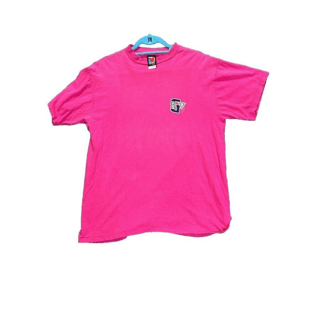 Vintage Guess Jeans Logo T Shirt Mickey Unlimited Disney Tag Pink